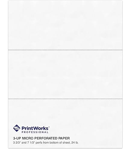 PrintWorks Professional Half Sheet Perforated Paper 8.5” x 11